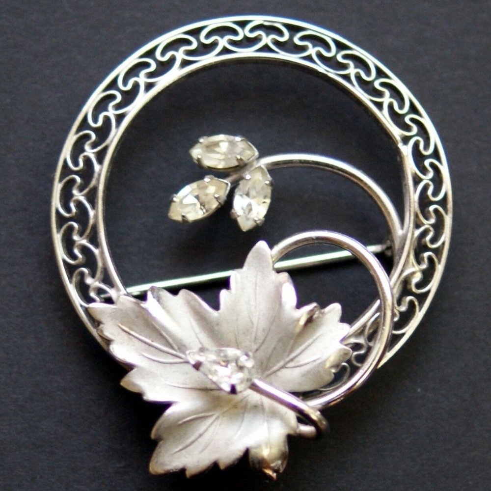 Vintage Carl Art Sterling Silver Pin Brooch Leaf